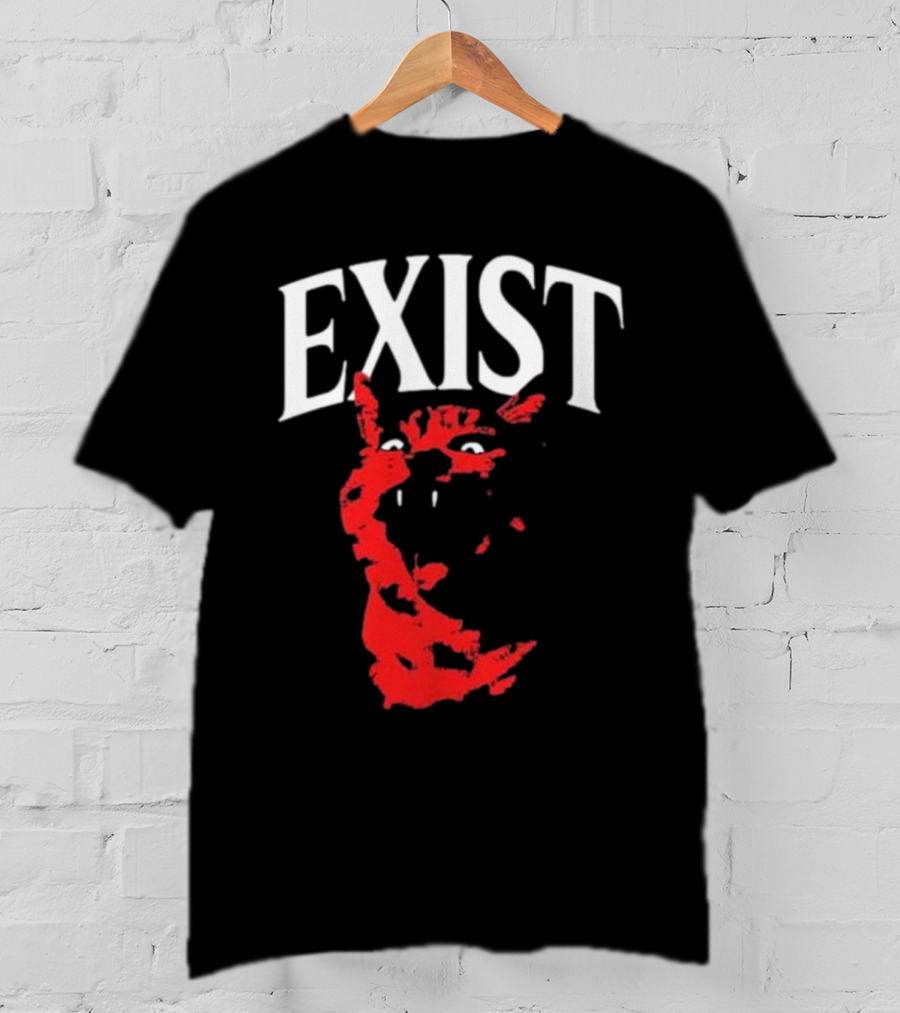 Mynameistuv Exist Red Cat Face T-Shirt