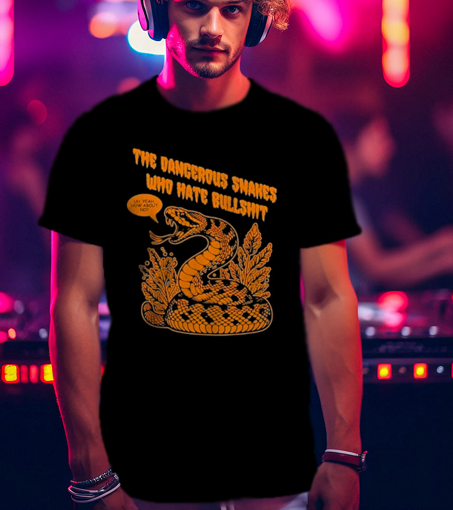 The Dangerous Snakes Who Hate Bullshit Fierce Orange Snake Illustration T-Shirt