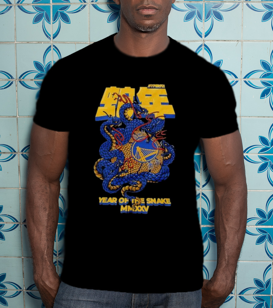 NBALab X Hyperfly Golden State Warriors Year Of The Snake MNXXIV Lunar New Year Collection T-Shirt