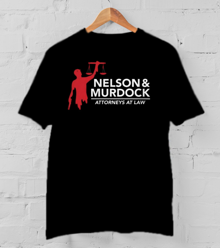 Nelson & Murdock Attorneys At Law Scales Of Justice Iconic Red Silhouette T-Shirt