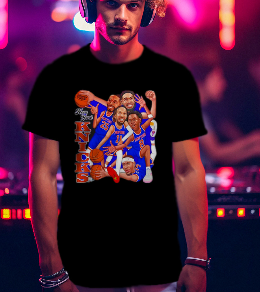 New York Knicks Basketball Caricatures Team Group Fan Favorite T-Shirt