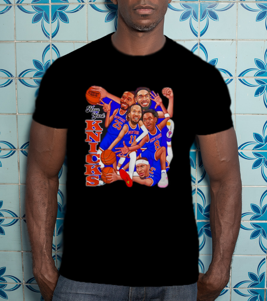 New York Knicks Basketball Caricatures Team Group Fan Favorite T-Shirt