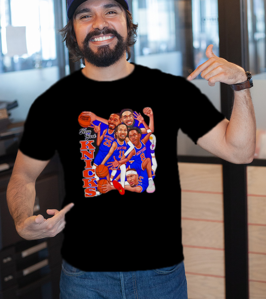 New York Knicks Basketball Caricatures Team Group Fan Favorite T-Shirt