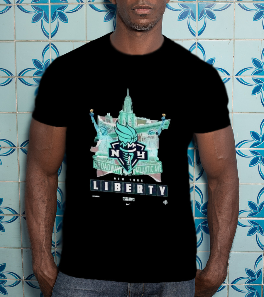 New York Liberty Broadway Atlantic Ave WNBA Statue Of Liberty Empire State Building T-Shirt