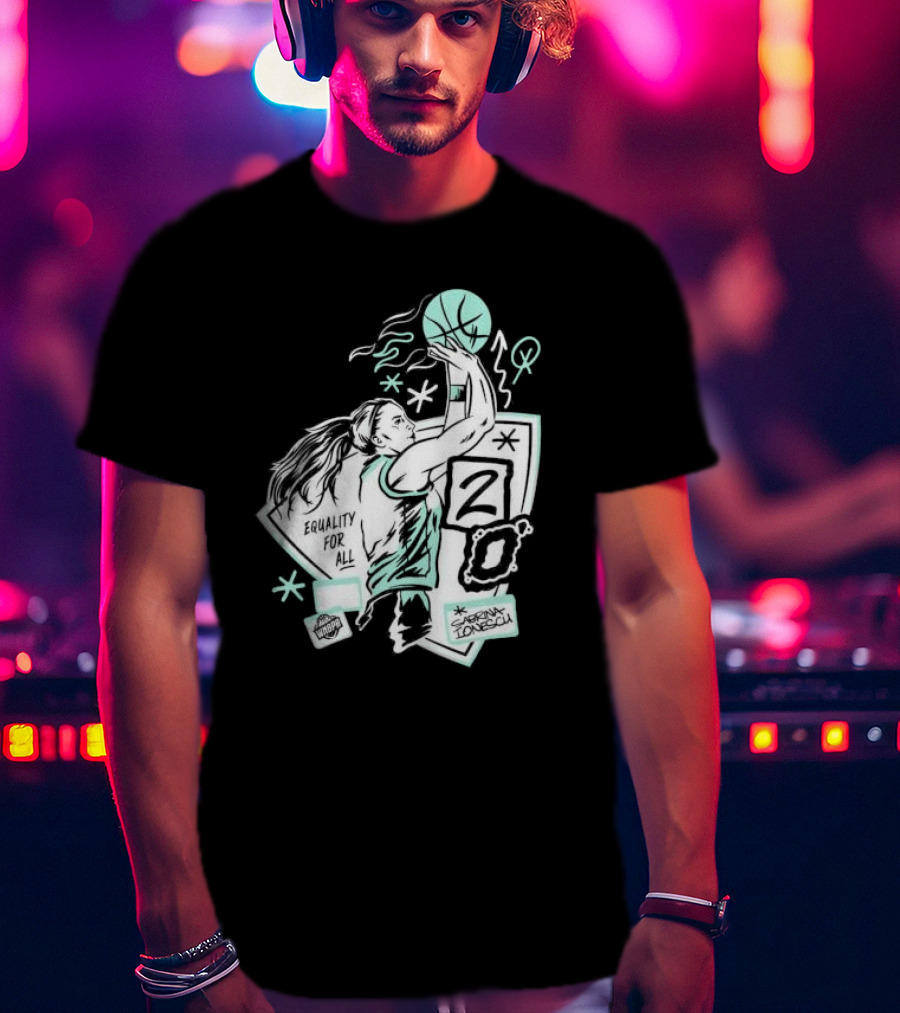 New York Liberty Sabrina Ionescu Equality For All Liberty Statue Basketball T-Shirt