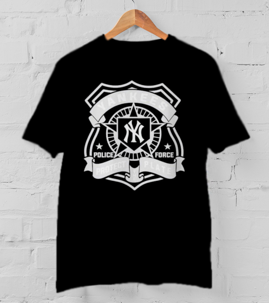 Yankees Police Force Protect Plate Badge Symbol T-Shirt