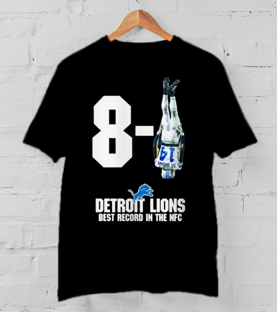 Detroit Lions 8-1 Amon-Ra St. Brown Headstand Celebration Best Record In NFC T-Shirt