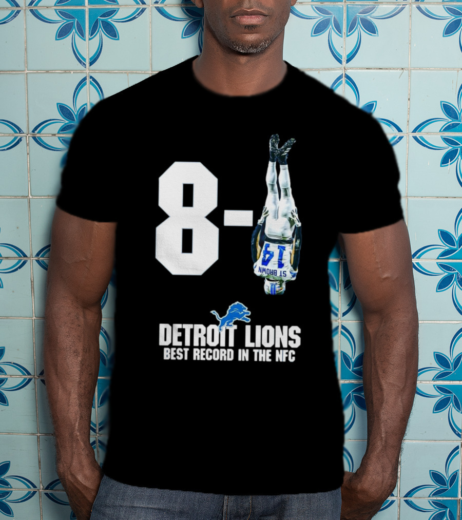 Detroit Lions 8-1 Amon-Ra St. Brown Headstand Celebration Best Record In NFC T-Shirt