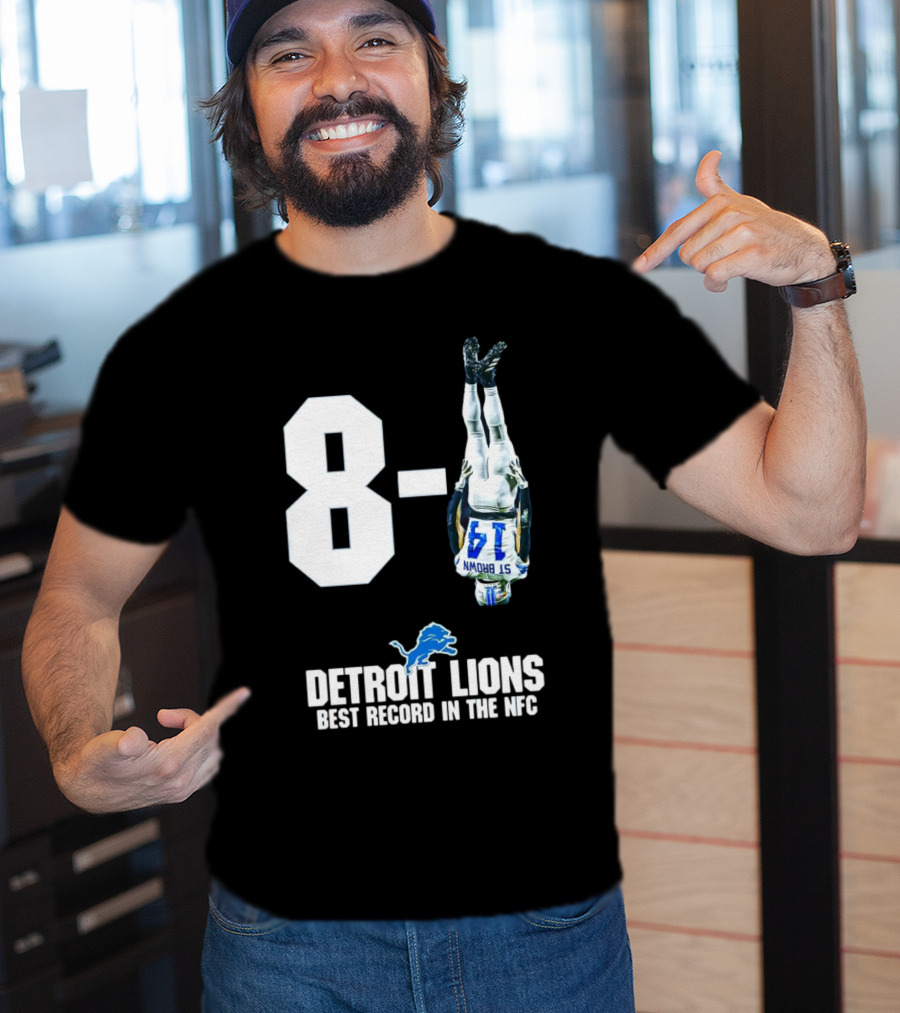 Detroit Lions 8-1 Amon-Ra St. Brown Headstand Celebration Best Record In NFC T-Shirt