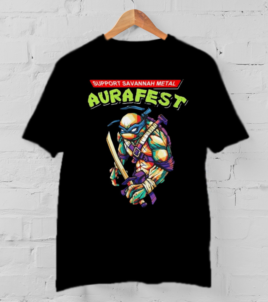 Support Savannah Metal Aurafest Ninja Turtles Event T-Shirt
