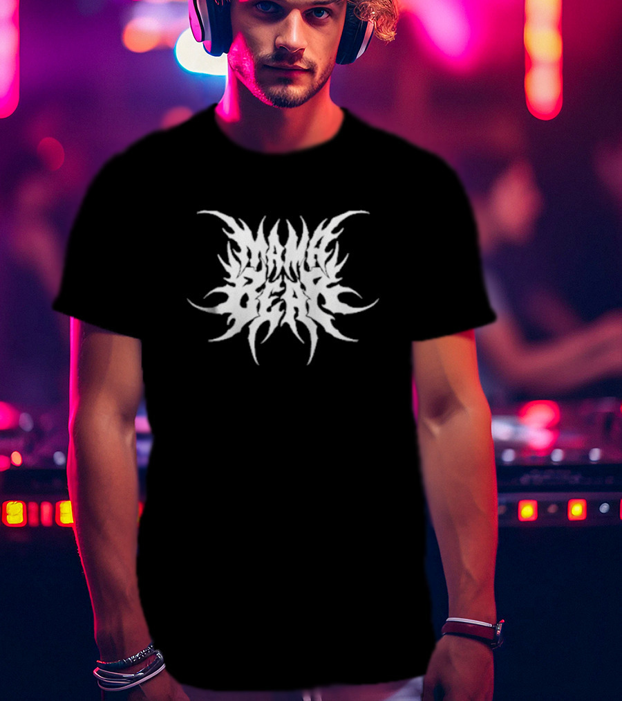 Mama Bear Metal Tribal Flame Style T-Shirt