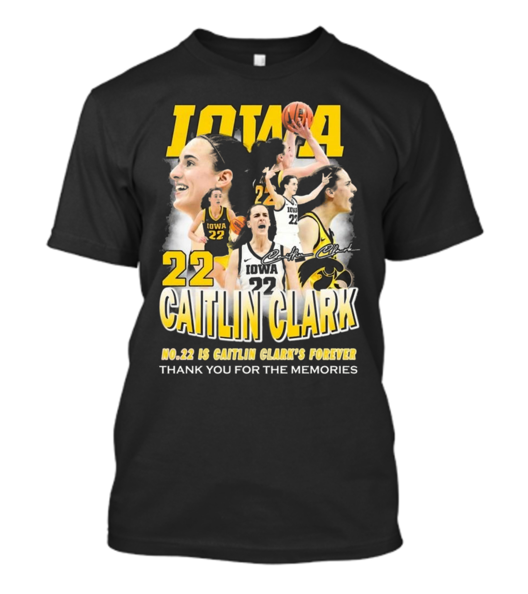 Iowa Caitlin Clark No. 22 Forever Thank You For The Memories T-Shirt