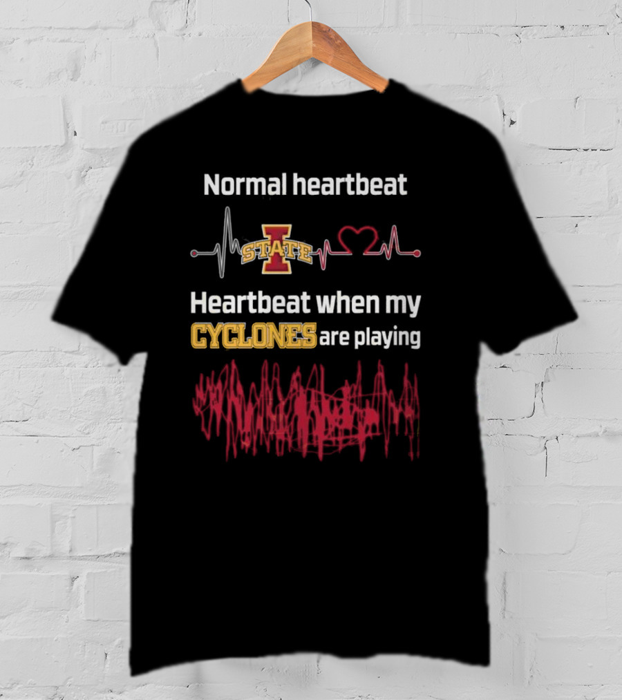Normal Heartbeat Iowa State Cyclones Heartbeat Playing T-Shirt