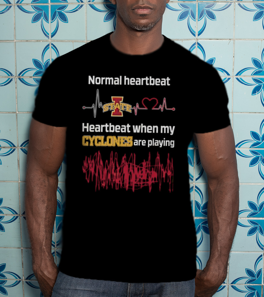 Normal Heartbeat Iowa State Cyclones Heartbeat Playing T-Shirt