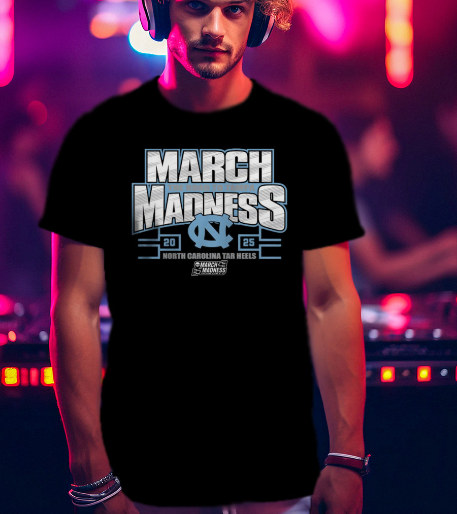March Madness 2025 North Carolina Tar Heels Road To Tampa NCAA Tournament T-Shirt
