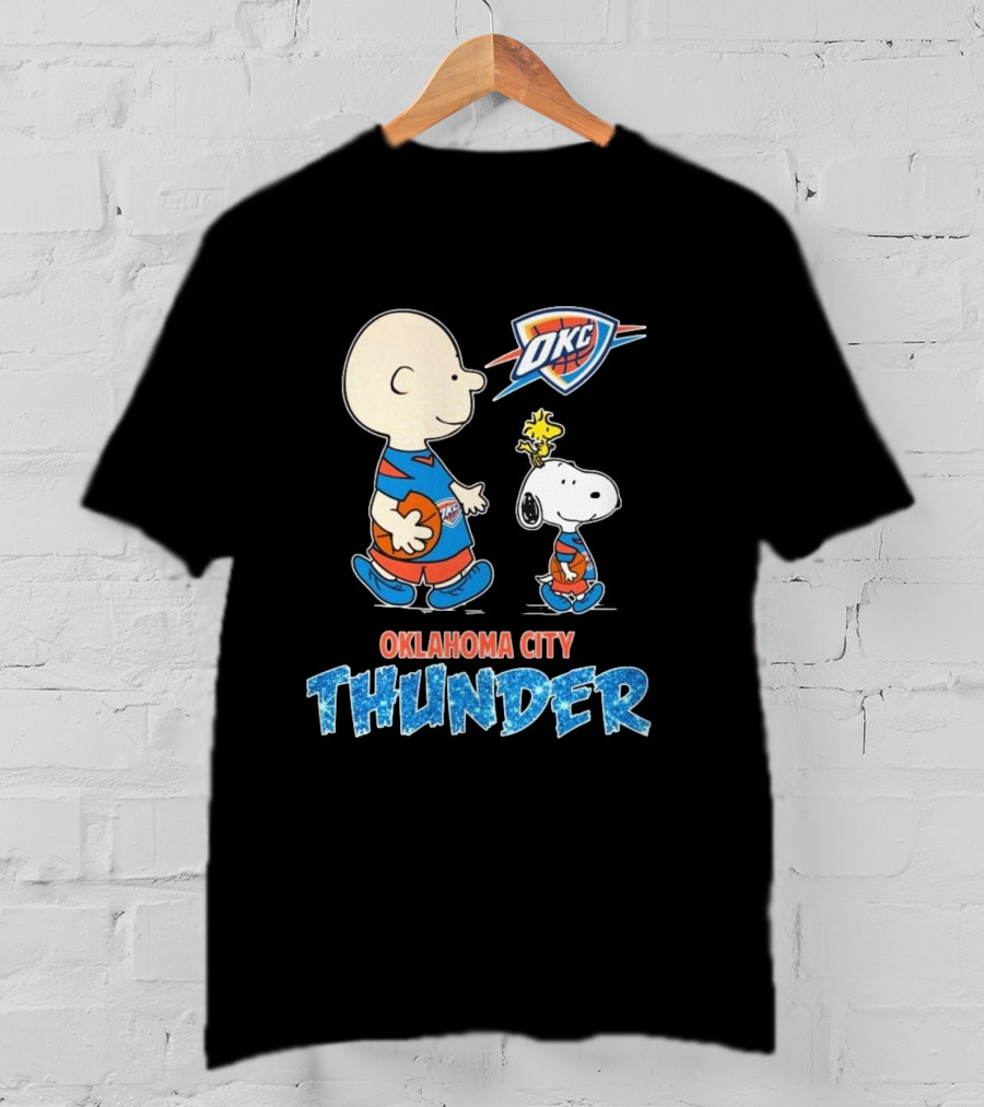 Oklahoma City Thunder Peanuts Snoopy 2025 OKC Basketball Woodstock T-Shirt