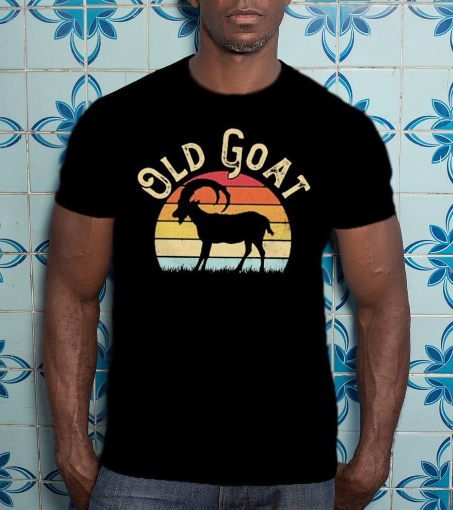 Old Goat Vintage Sunset Silhouette Retro Style T-Shirt