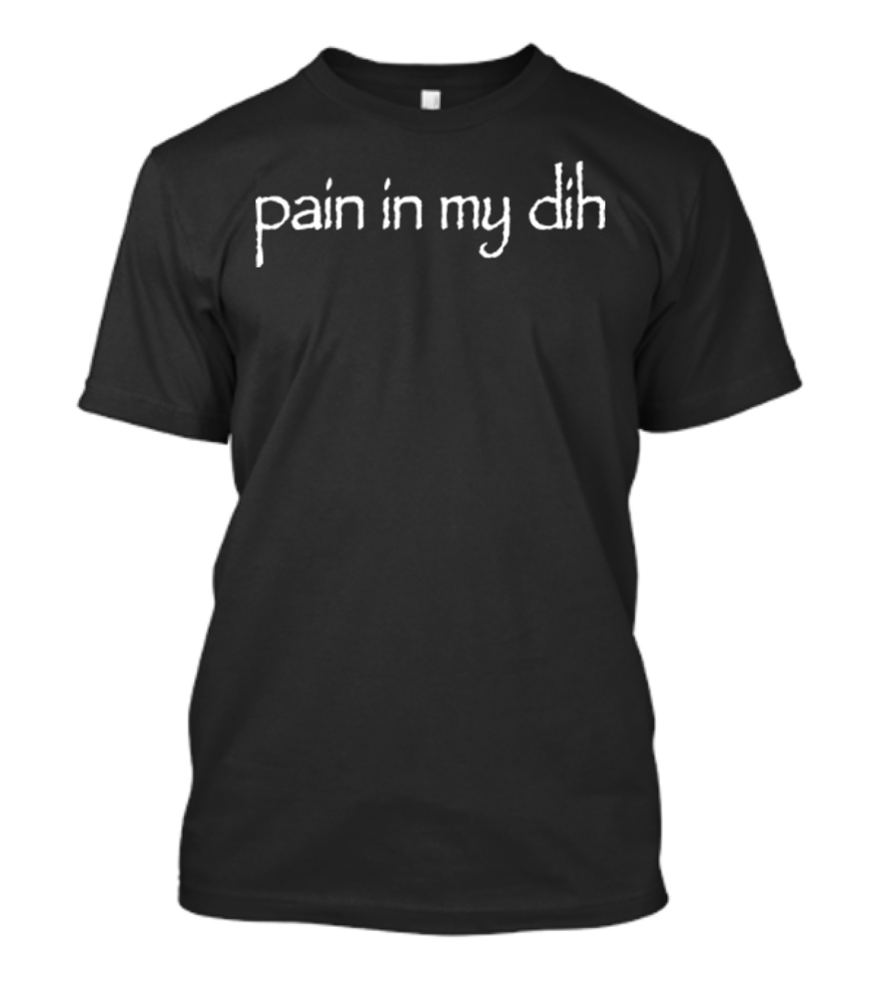 Pain In My Dih Phrase White Text T-Shirt