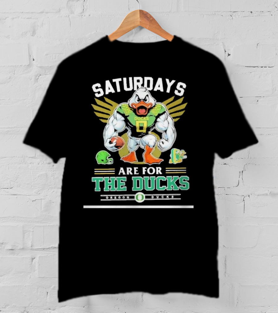 SATURDAYS ARE FOR THE DUCKS Mascot Football Helmets Play T-Shirt