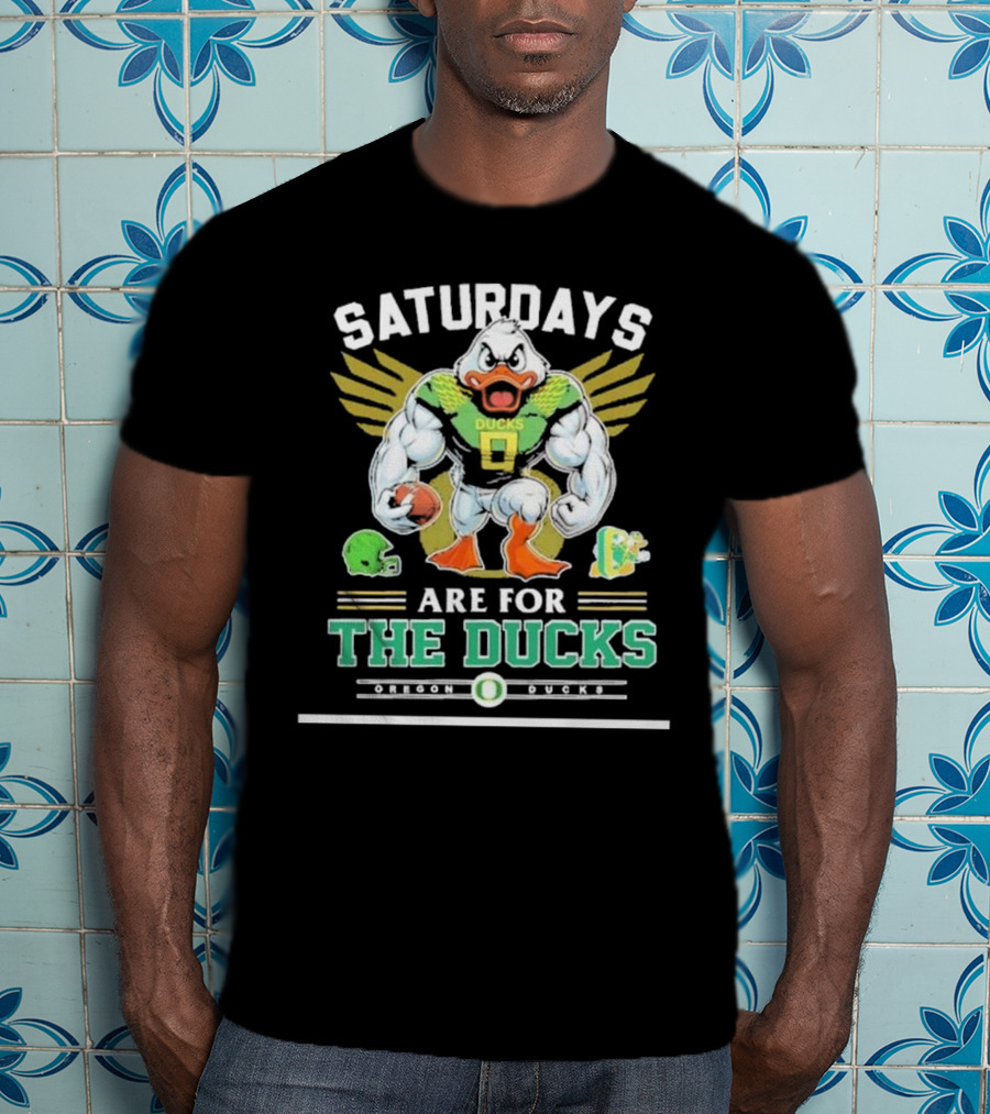 SATURDAYS ARE FOR THE DUCKS Mascot Football Helmets Play T-Shirt