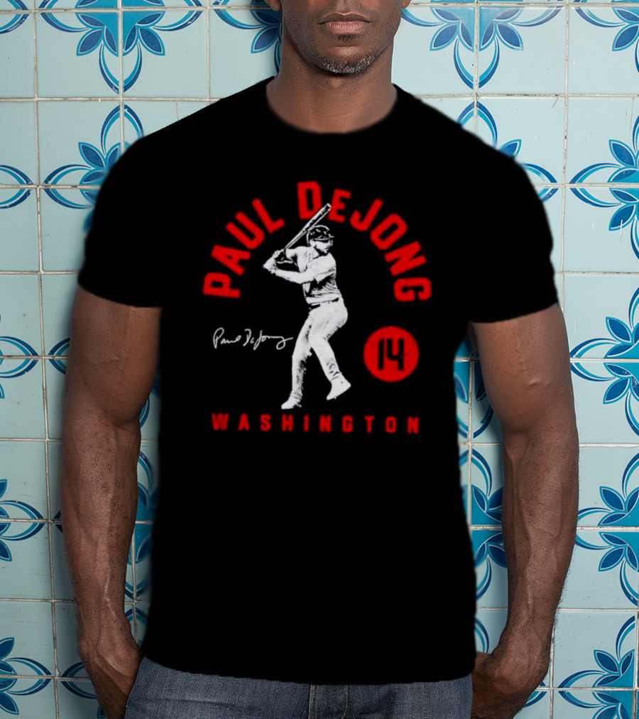 Paul DeJong Washington Nationals Signature Cartoon Number 14 T-Shirt
