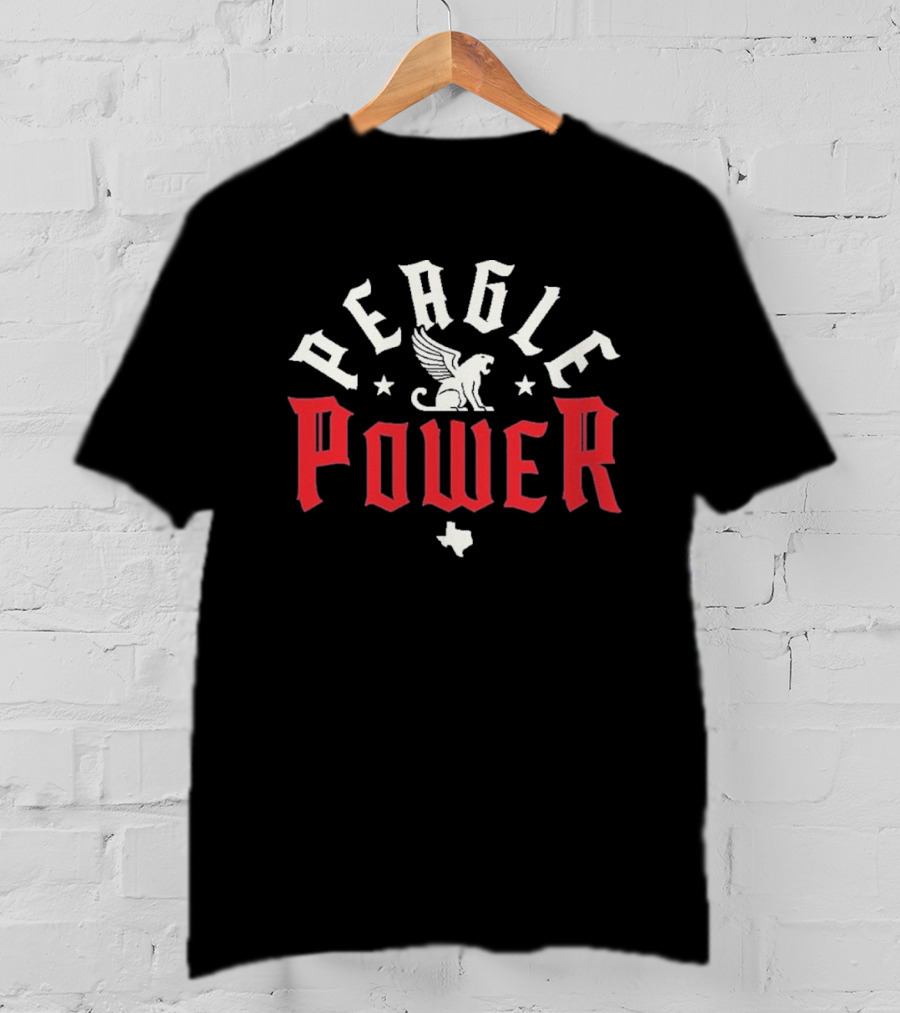 Peagle Power Winged Griffin Texas Baseball T-Shirt