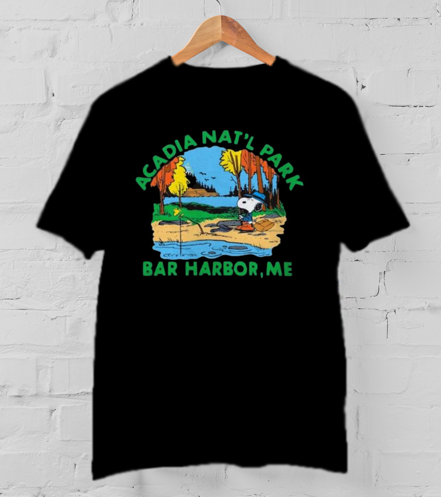 Peanuts Snoopy Acadia Nat'l Park Bar Harbor ME T-Shirt