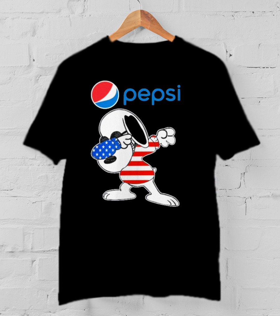 Pepsi Snoopy Dabbing American Flag USA T-Shirt