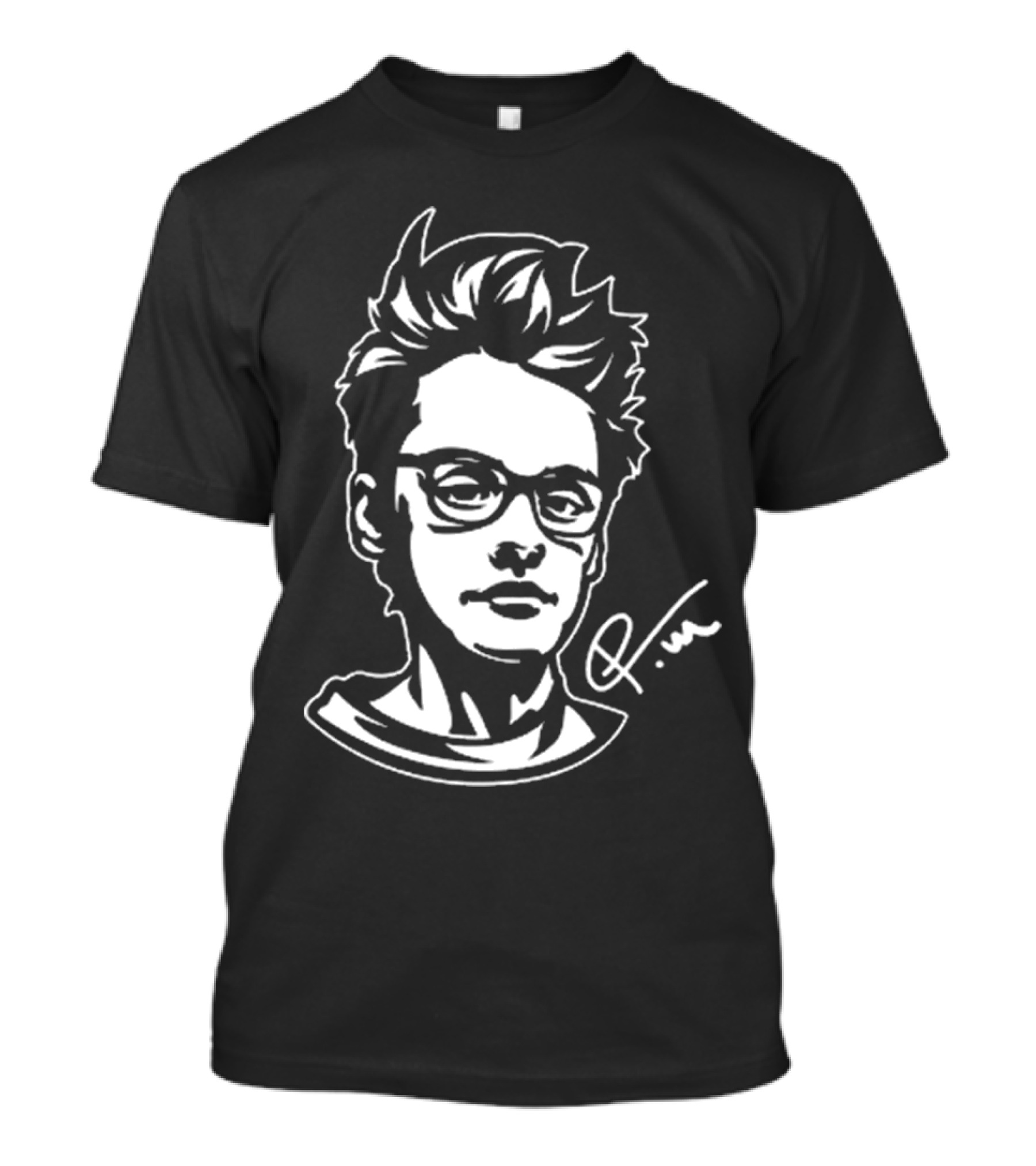 Petteri Mäkiranta Signature Illustration With Glasses And Spiky Hair T-Shirt