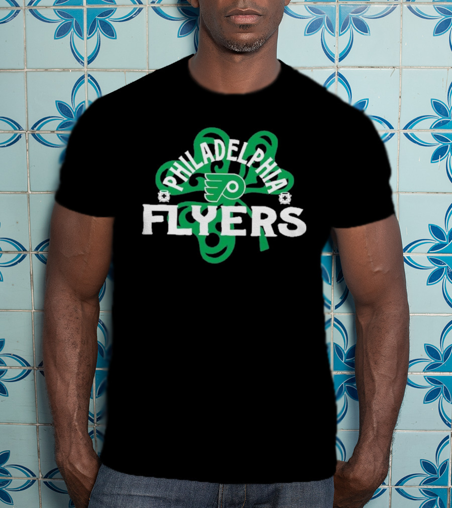 Philadelphia Flyers St. Patrick's Day Shamrock Theme T-Shirt