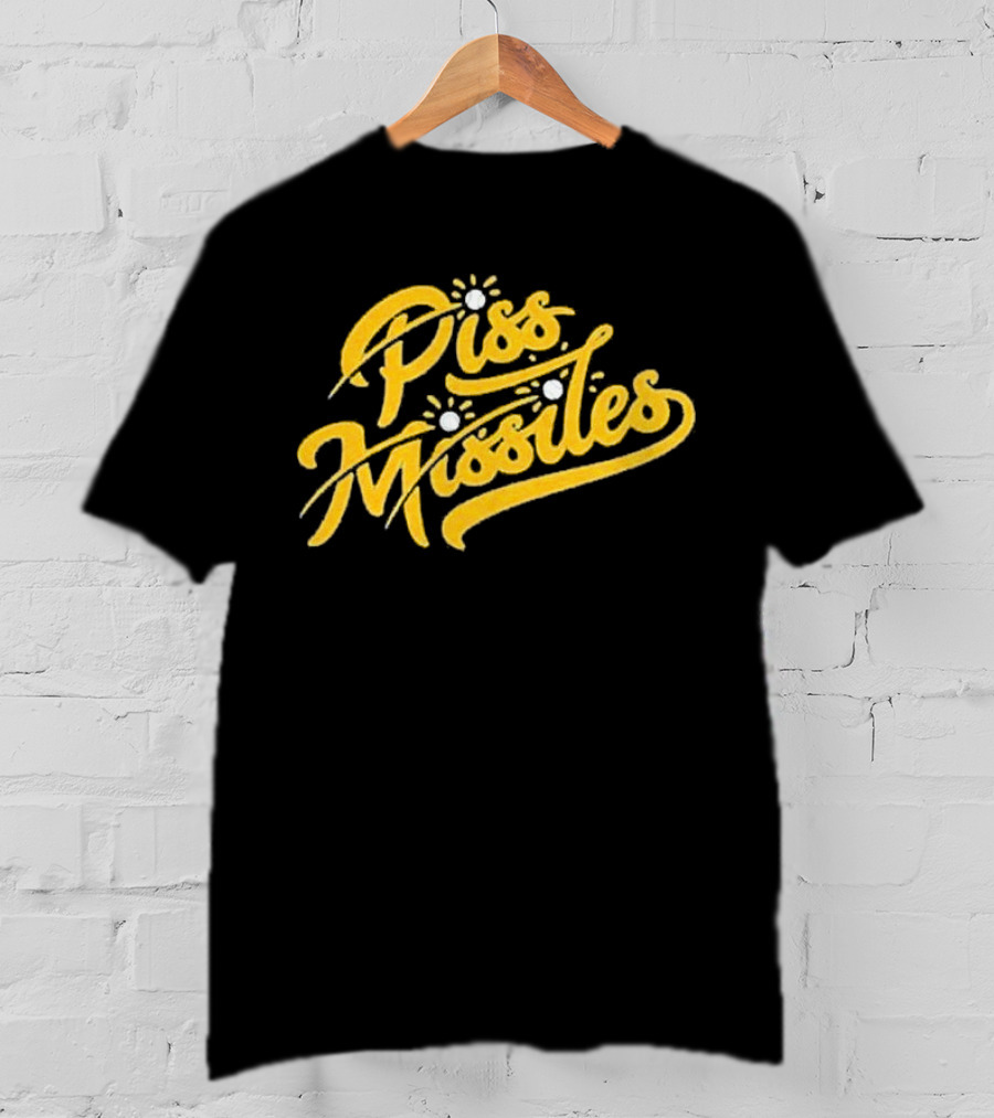 Piss Missiles Baseball Text Style With Splash Effects T-Shirt