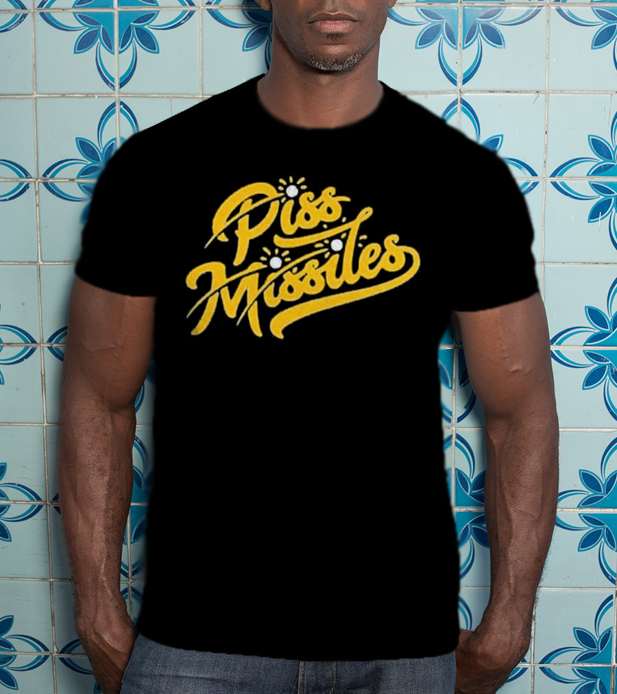Piss Missiles Baseball Text Style With Splash Effects T-Shirt