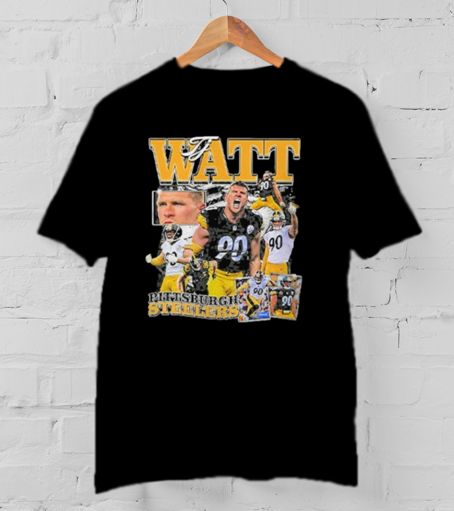 Pittsburgh Steelers TJ Watt 90 Collage T-Shirt
