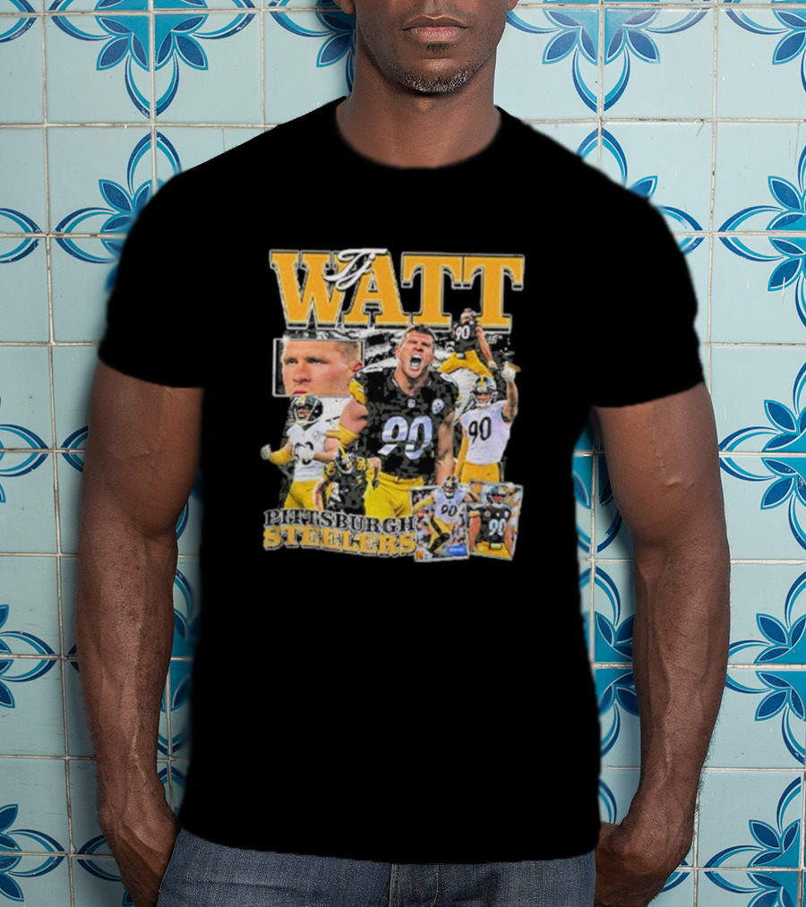 Pittsburgh Steelers TJ Watt 90 Collage T-Shirt