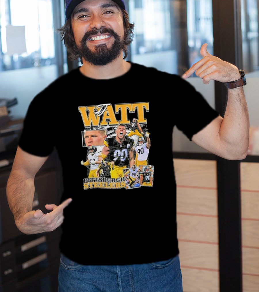 Pittsburgh Steelers TJ Watt 90 Collage T-Shirt