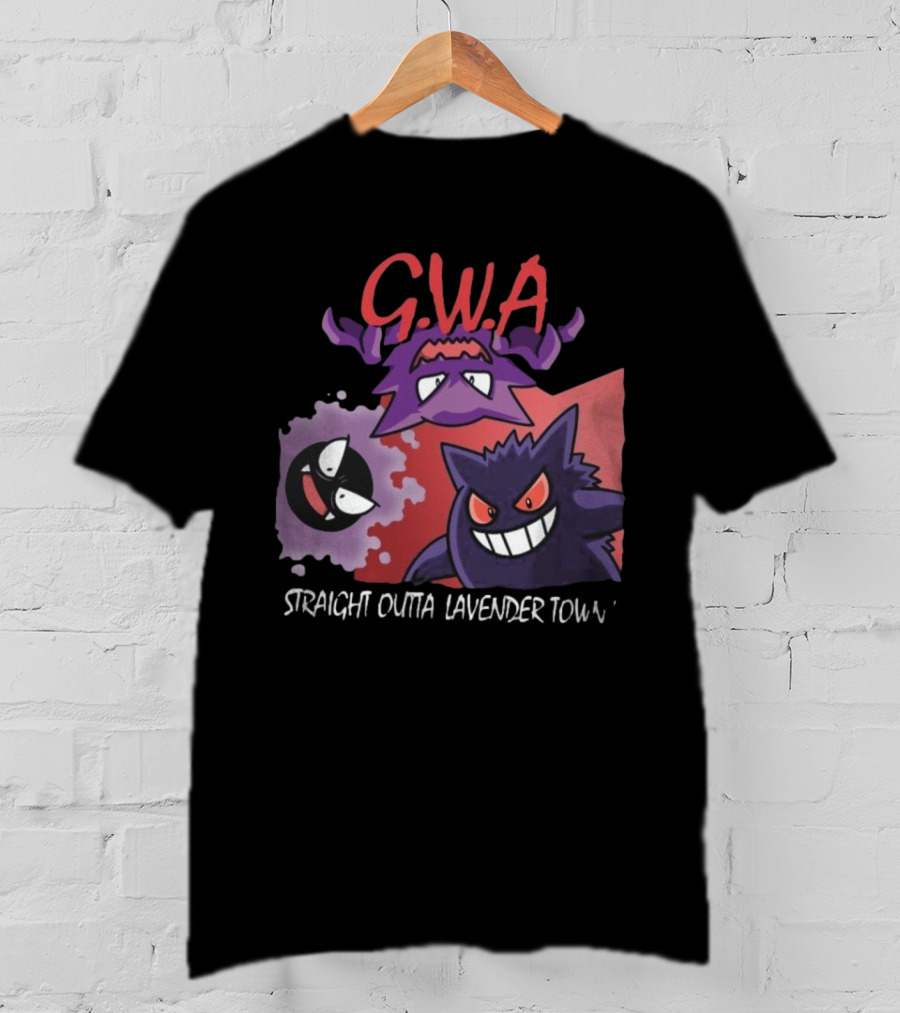 G.W.A Straight Outta Lavender Town Gengar Haunter Gastly T-Shirt