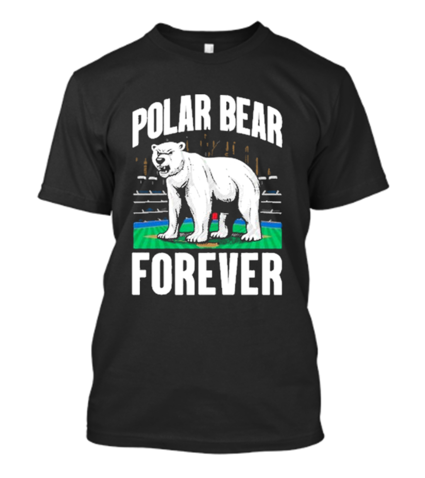 Polar Bear Forever Baseball Stadium Scene T-Shirt