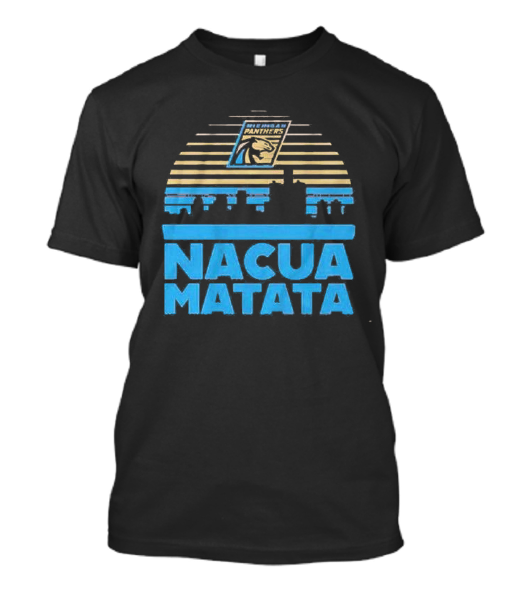 Nacua Matata Michigan Panthers Skyline Lion Icon T-Shirt