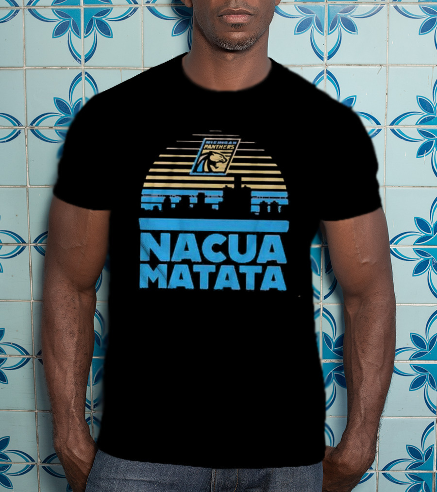 Nacua Matata Michigan Panthers Skyline Lion Icon T-Shirt