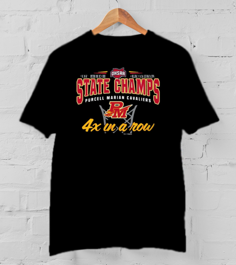 Purcell Marian Cavaliers 2025 OHSAA State Champs Girls Basketball 4x In A Row T-Shirt