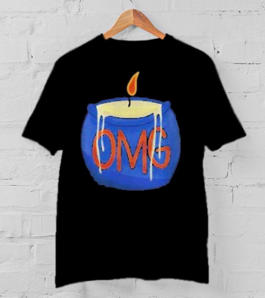 OMG Rally Candle Iconic Blue Wax Flame T-Shirt