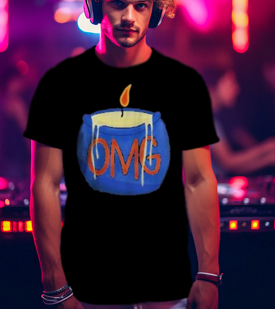 OMG Rally Candle Iconic Blue Wax Flame T-Shirt