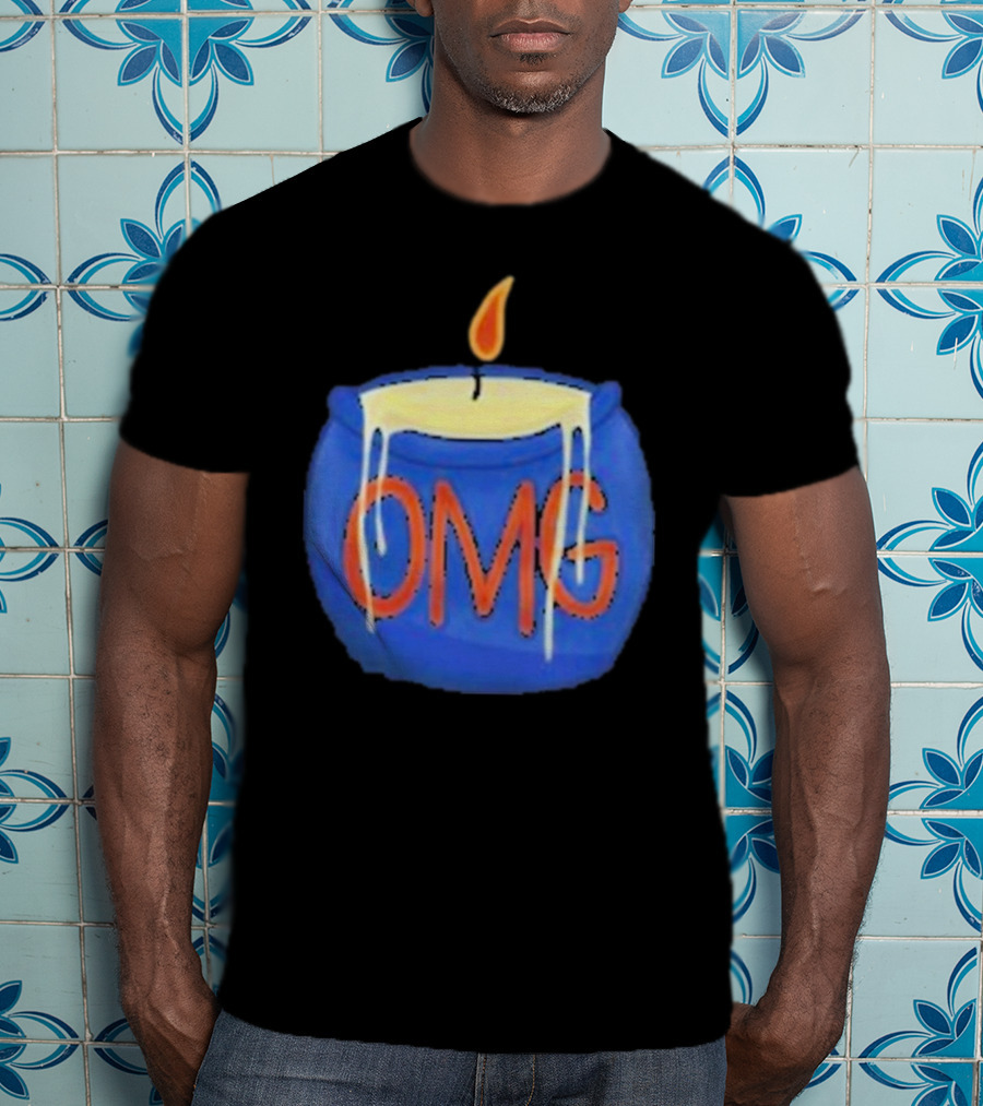 OMG Rally Candle Iconic Blue Wax Flame T-Shirt
