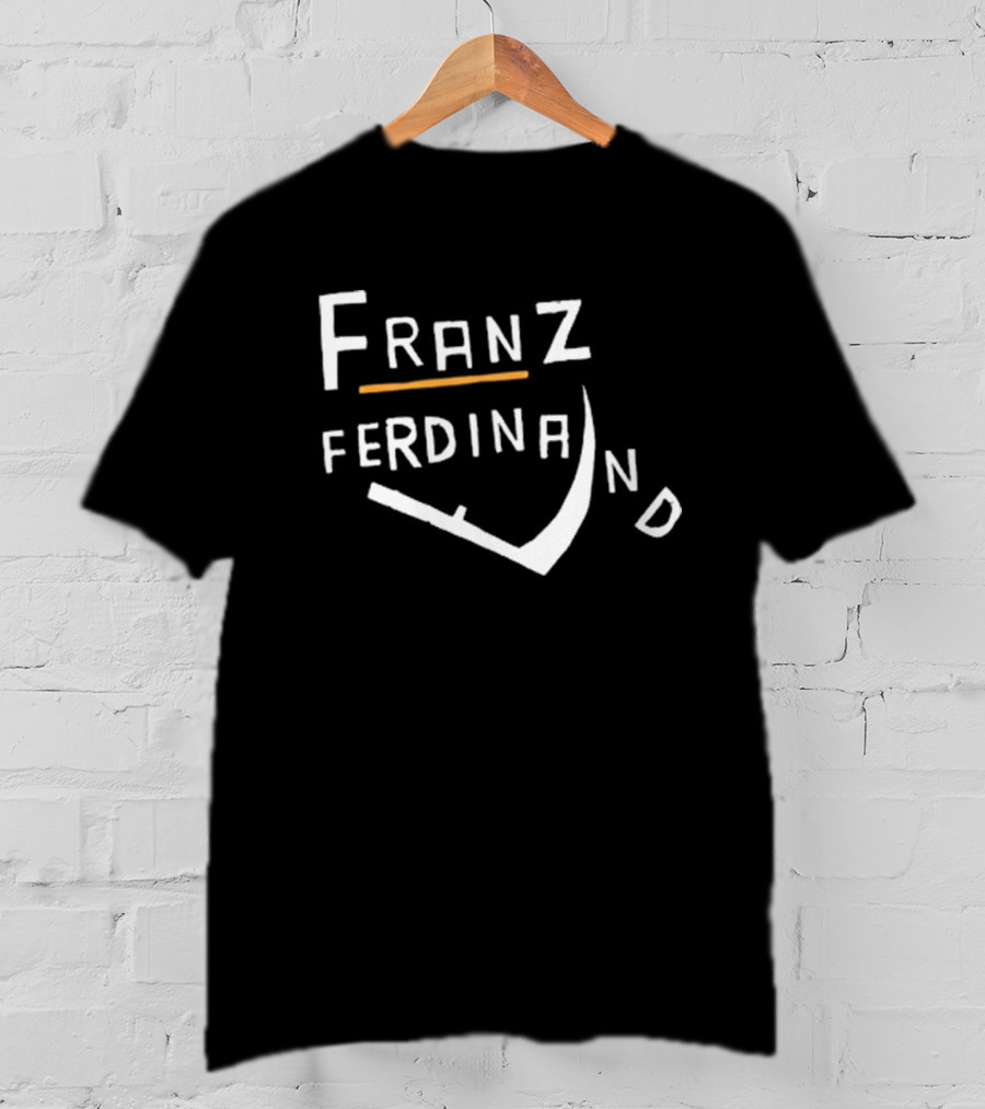 Franz Ferdinand Curved Text Design With Orange Line T-Shirt