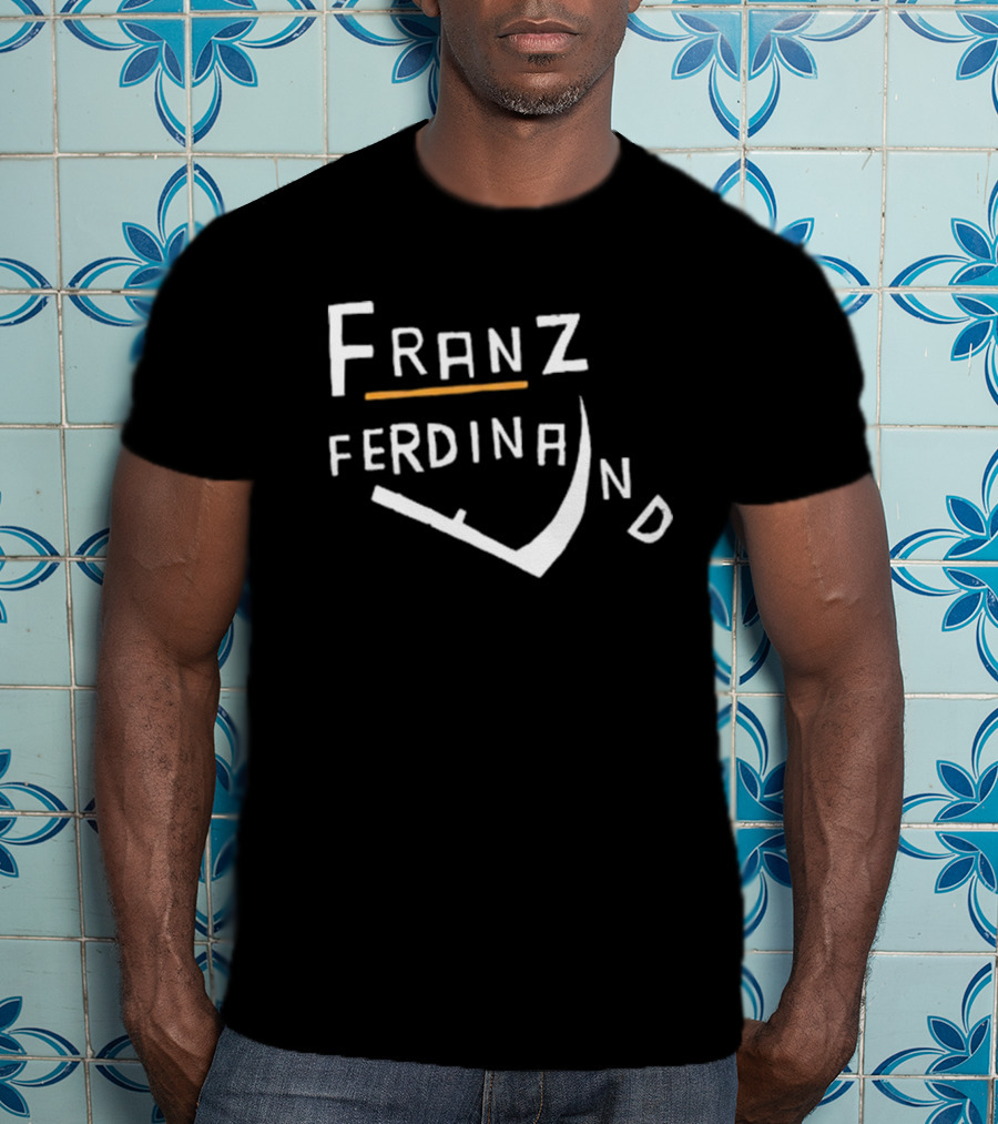 Franz Ferdinand Curved Text Design With Orange Line T-Shirt