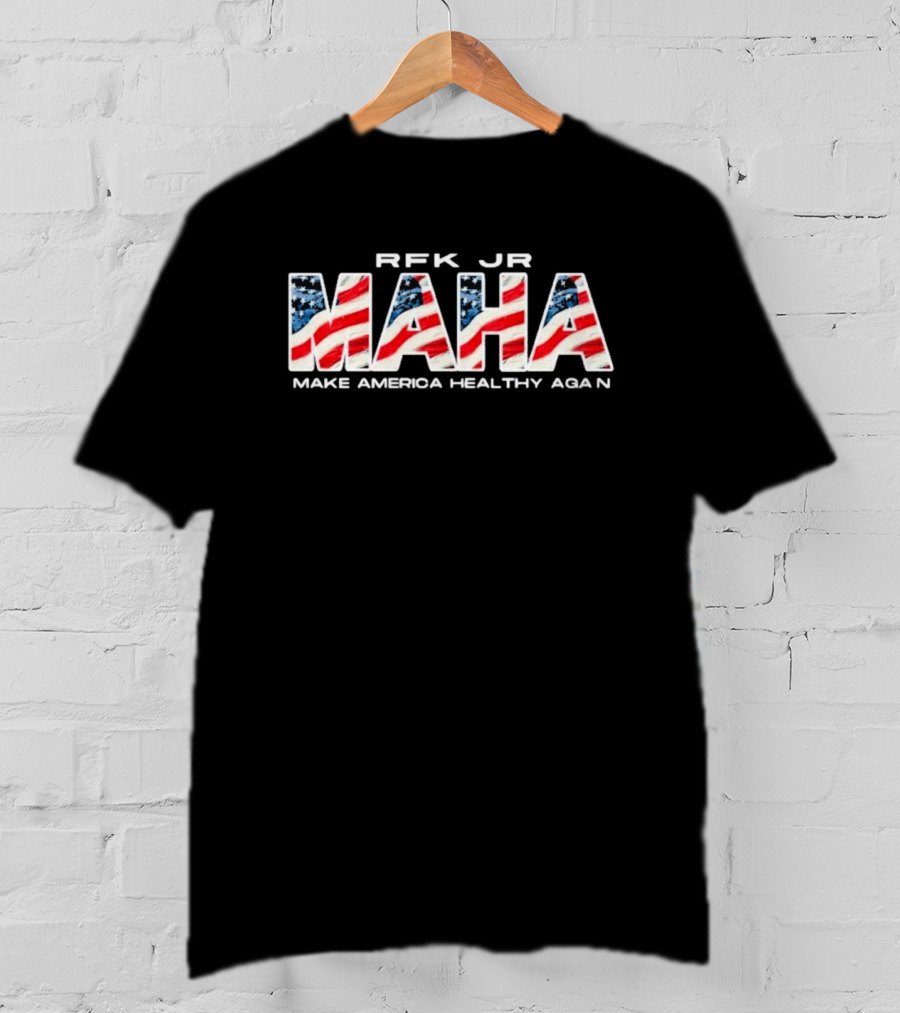RFK Jr. MAHA Make America Healthy Again American Flag Letters T-Shirt