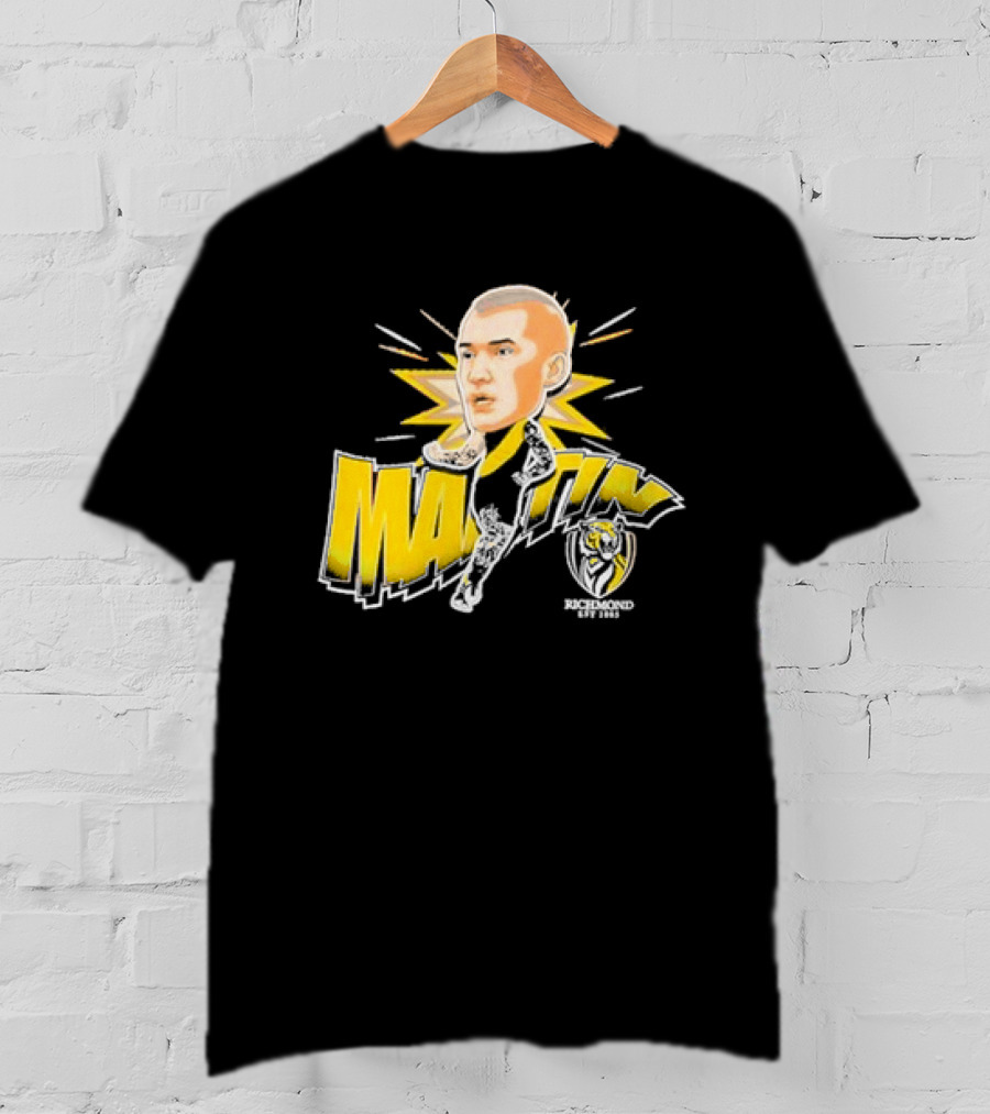 Richmond FC Dustin Martin Henrik Face With Yellow Highlights T-Shirt