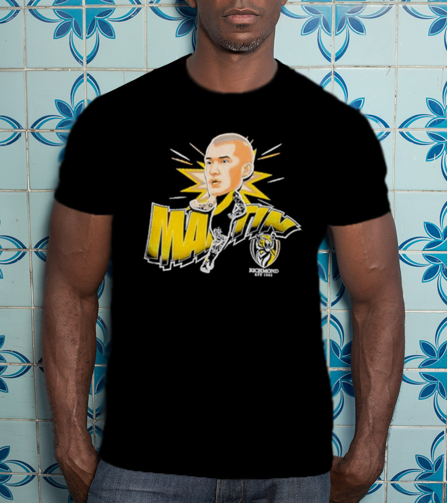 Richmond FC Dustin Martin Henrik Face With Yellow Highlights T-Shirt