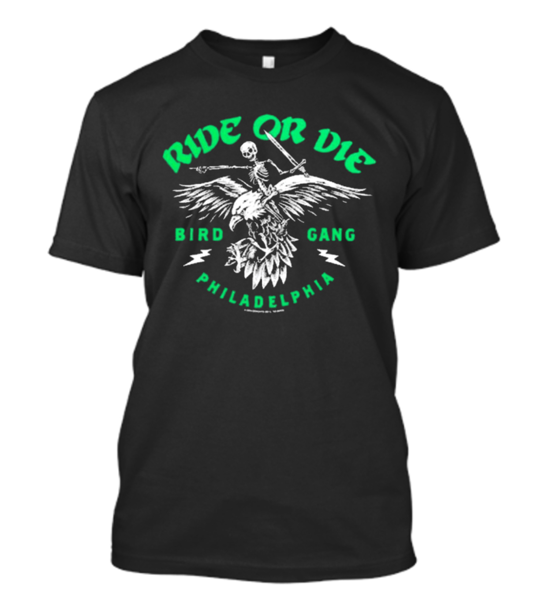Ride Or Die Bird Gang Philadelphia Skeleton Eagle T-Shirt