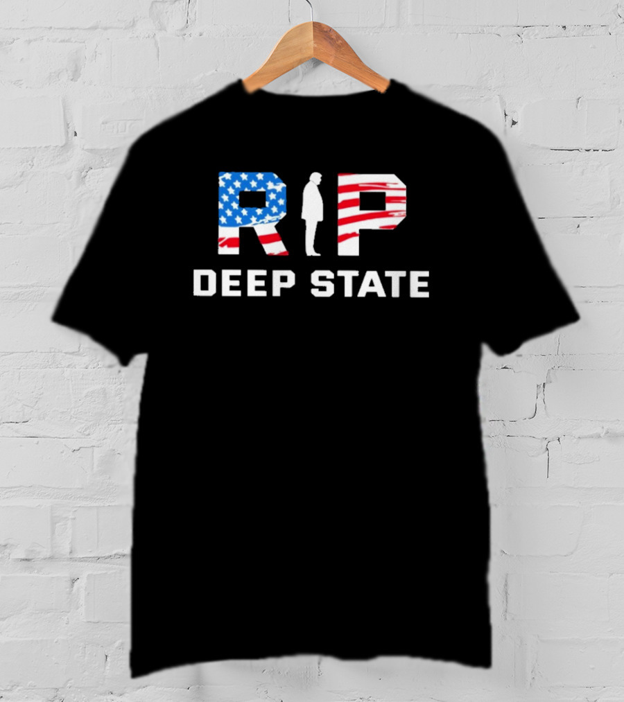 RIP Deep State American Flag Silhouette T-Shirt